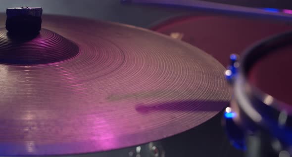 Playing Drums Cymbal Close Up
