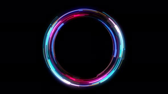 Abstract Tech Colorful Glow Circles