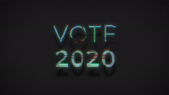 Creative Glitch of Vote 2020 Word