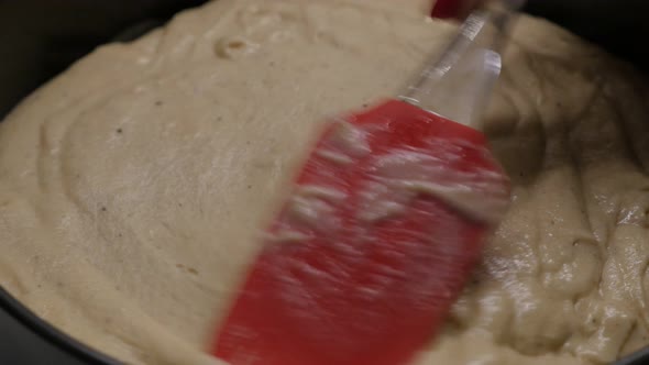 Fruit and sweet topping in baking tray 4K 2160p 30fps UltraHD footage - Close-up of apple pie detail alt