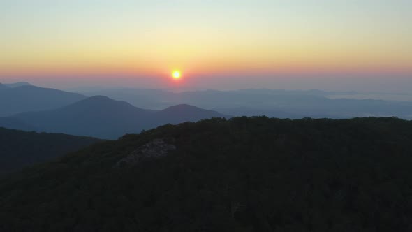 Sunrise - Mount Pleasant - George Washington National Forest - Amherst County, Virginia - Aerial alt