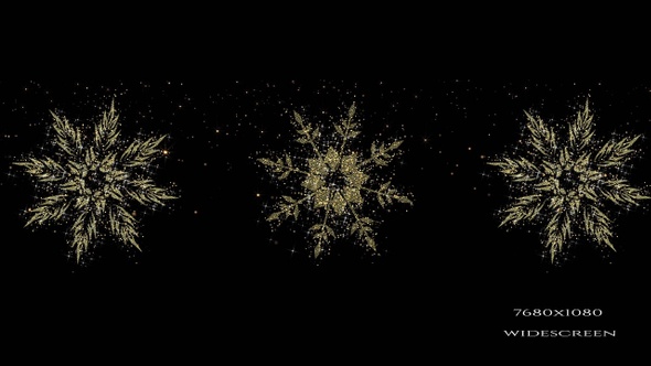 Gold Snowflakes Widescreen