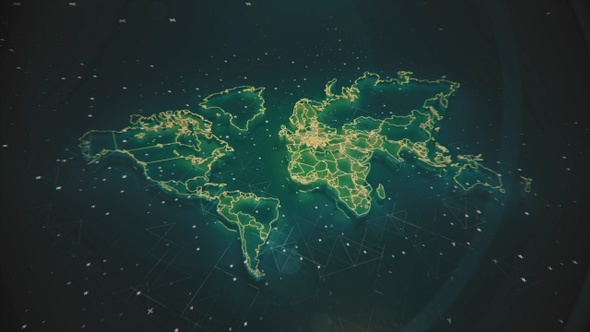 Global Map Space Futuristic 4K
