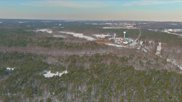 View of Sewage Treatment Plant in Winter Season with Ecological Environmental Pollution alt
