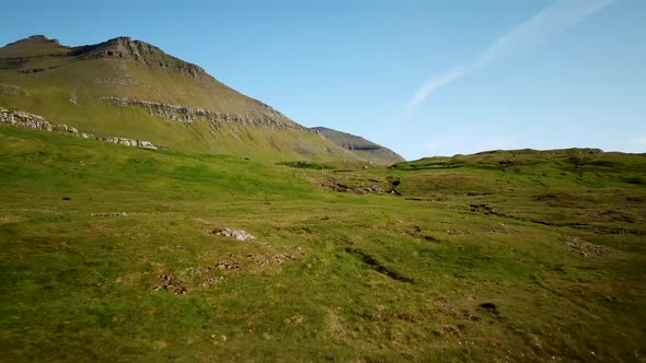 Aerial View of a Faroese Mountains Faroe Islands alt