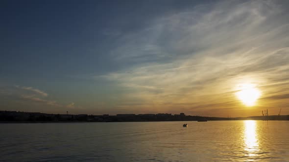 sunset on the river