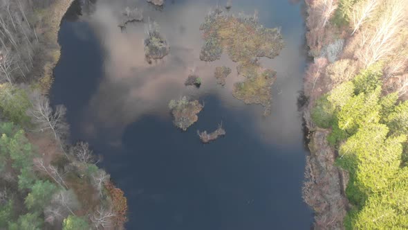 Beautiful Cloud Reflection in Swap Lake Aerial