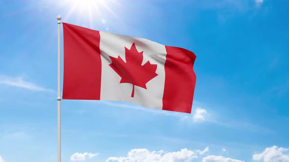 national flag of Canada waving