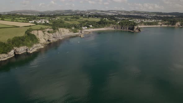 Cornwall South Coastline Aerial View St Austell Bay Duporth
