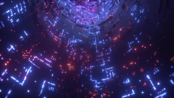 Digital Glowing Data Tunnel Background alt
