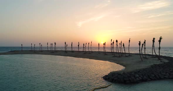 Jeddah Waterfront Beautiful Evening Aerial View alt
