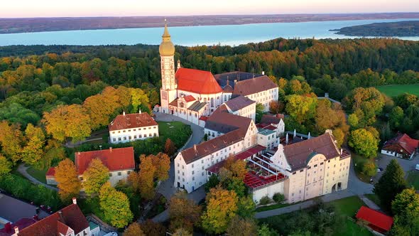 Andechs Abbey in the evening, Bavaria, Germany alt
