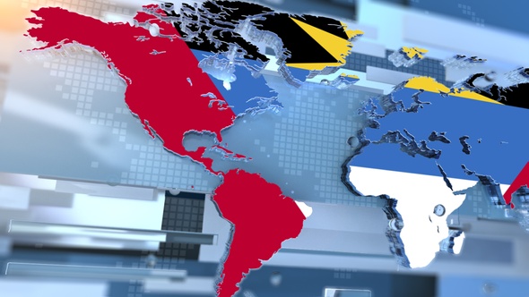 Antigua And Barbuda Flag Inside The Shape Of World Map Transition alt