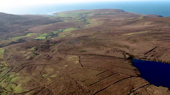 Aerial View of Malinmore By Glencolumbkille in County Donegal Republic of Irleand alt