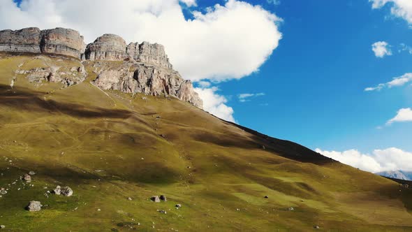 Aerial View of Mountain Pass North Caucasus