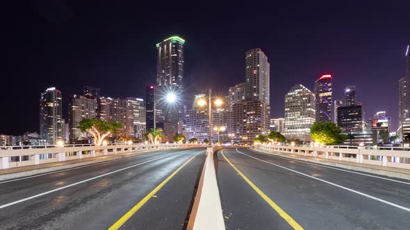 Night time lapse of the skyline of Miami Florida alt