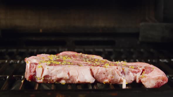 Porterhouse Or T-Bone Steak On A Barbecue 36