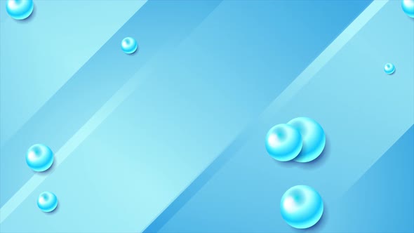 Bright Blue Abstract Geometric Stripes And Balls