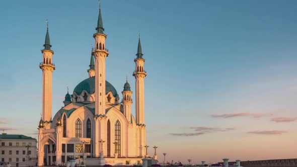 Russia. Kazan Kremlin. Kul Sharif Mosque. Sunset