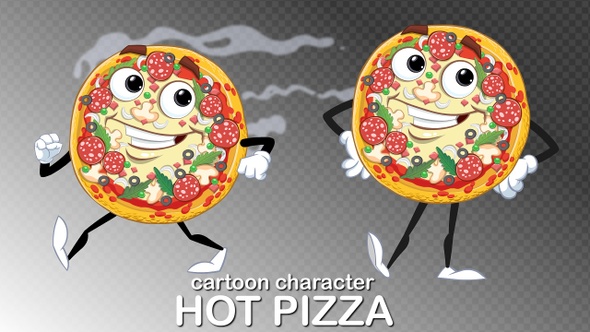 Hot pizza - cartoon