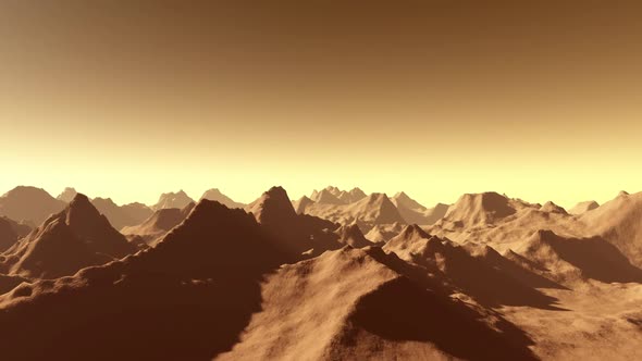 Planet Mars Surface Animation
