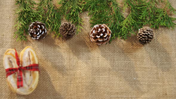 Christmas decoration on a textile alt
