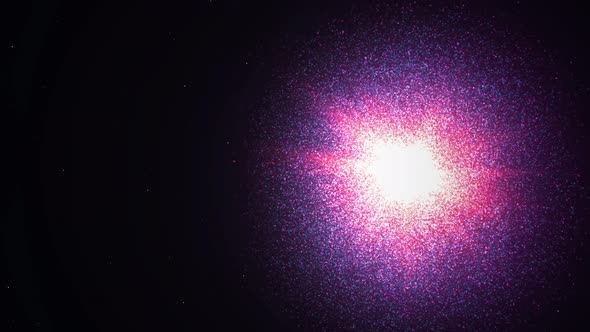 Animation of Flying Through Glowing Nebulae and Stars
