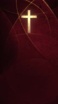 Roman Christian Cross on Looped Red Vertical Graphic Banner Background