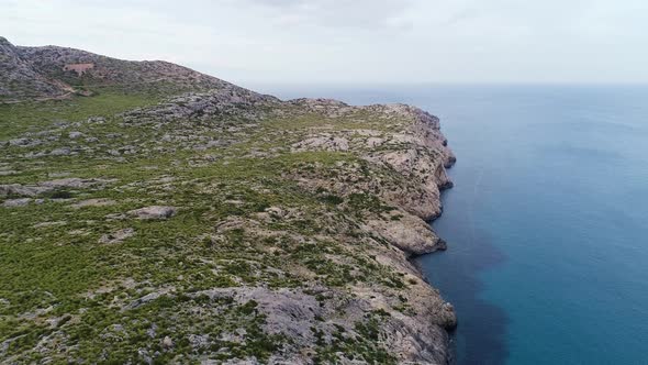 Flight Over Beautiful Seashore at Mallorca