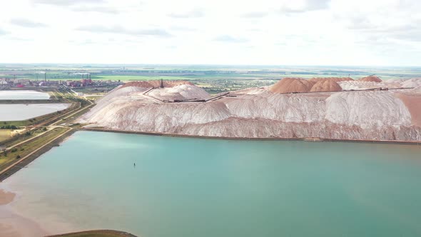 Mountains of Products for the Production of Potash Salt and Artificial Reservoirs alt