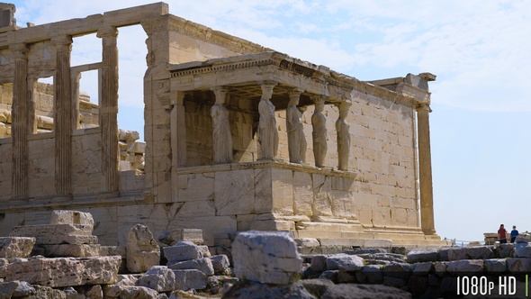 Female Figures of Caryatids Porch of the Erechtheion on the Acropolis, Athens, Greece alt