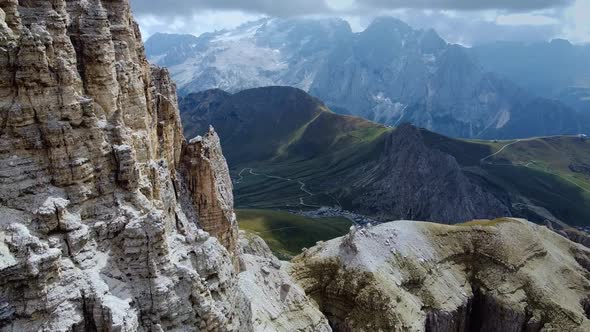 Breathtaking Aerial View of Italian Dolomites