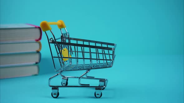 The Concept of Preparing for School, Choosing School Supplies. Stop Motion alt