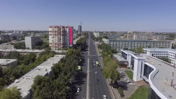 summer panorama of the beautiful and green of Tashkent city alt