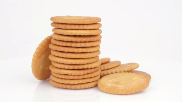 Biscuits Cookies isolated on white background, Rotation shot.