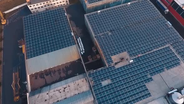 Innovative solar station on roofs. alt