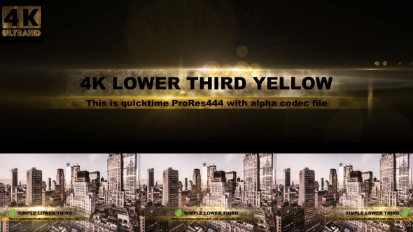 Lower Third 4K Yellow