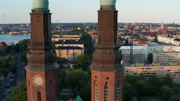Church towers in Stockholm, Sweden alt