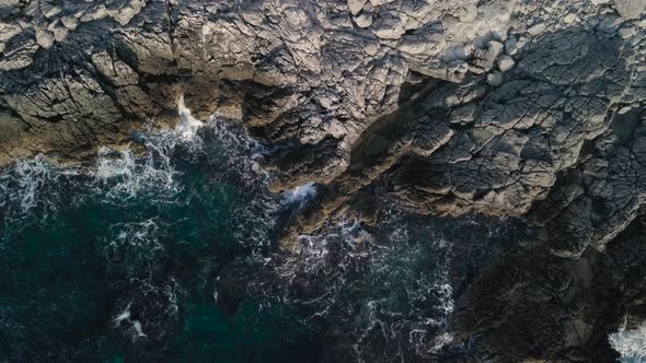 Amazing view on  azure Adriatic sea and rocky shore. Aerial view of Montenegro alt