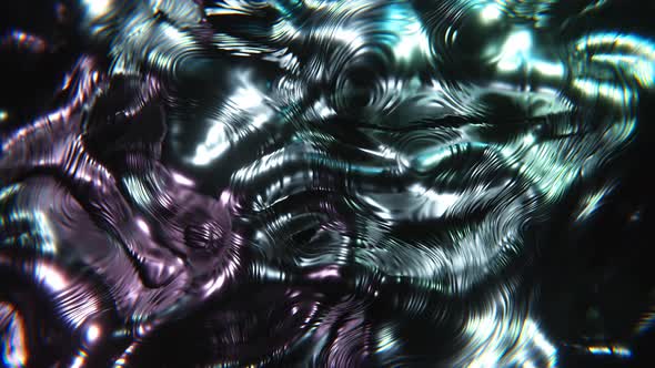 Abstract Looped Wavy Fluid Mercury Alloy, Metallic Liquid Surface Background