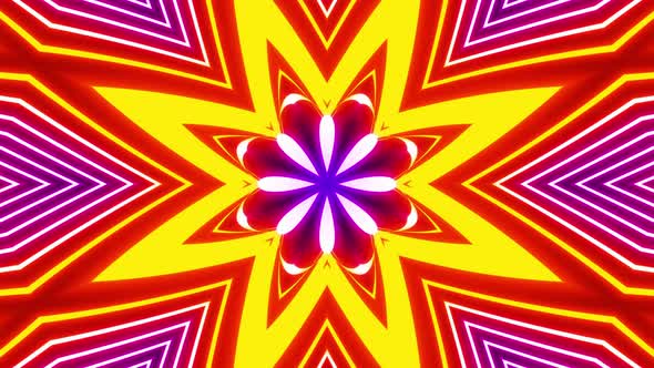 VJ loop neon kaleidoscope. Looping animation.