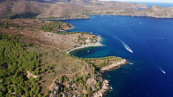 Drone Over Coastline And Blue Sea Of Cap De Creus alt