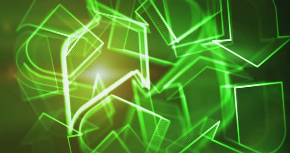 Recycling electronic and e-waste symbol rotating loop concept alt