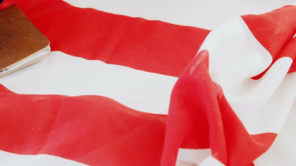 Visa on an American flag alt