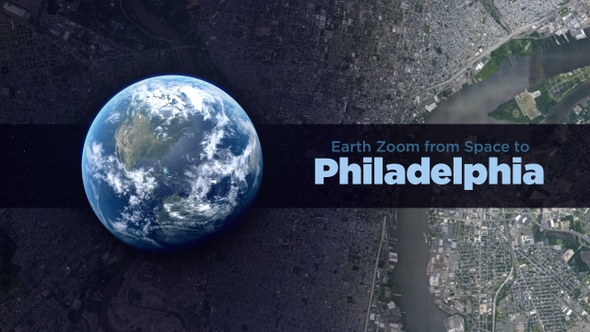 Philadelphia (Pennsylvania, USA) Earth Zoom to the City from Space