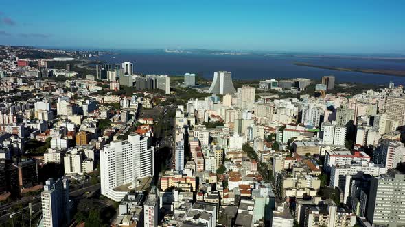 Porto Alegre, Brazil. Brazilian city skyline landmark. Buildings at downtown city. alt