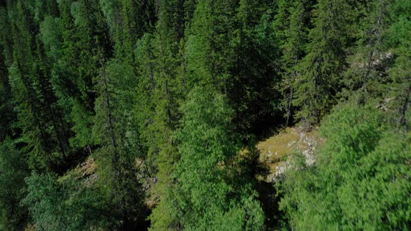 Aerial View of Suka Mountain Range in Ural, Drone Flies Near Stones and Boulders