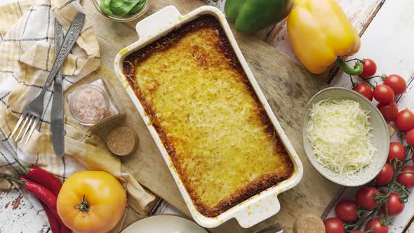 Tasty Traditional Italian Lasagna with Bolognese Melted and Cheese alt