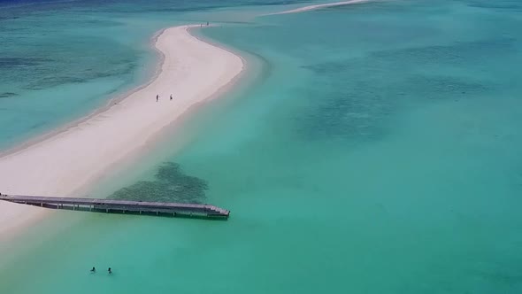 Aerial view nature of coast beach voyage by blue water and sand background alt