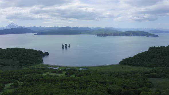 Three Brothers is a Famous Landmark in the Avacha Bay